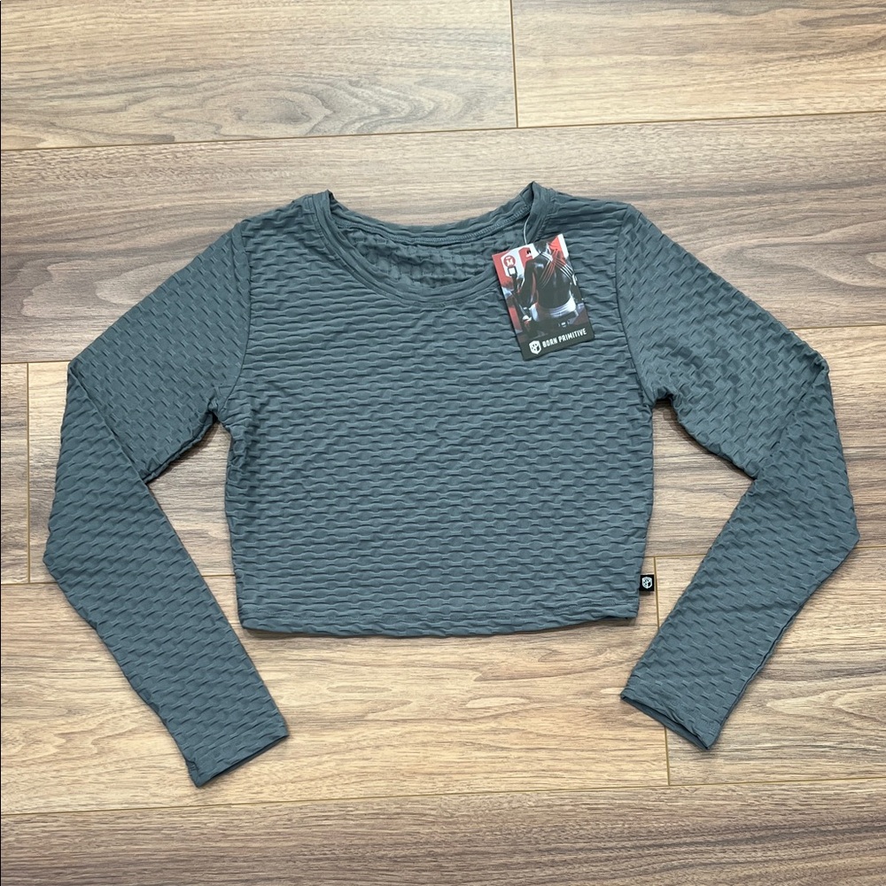 NEW Born Primitive Summit Crop Top in Slate Gray Size Medium
